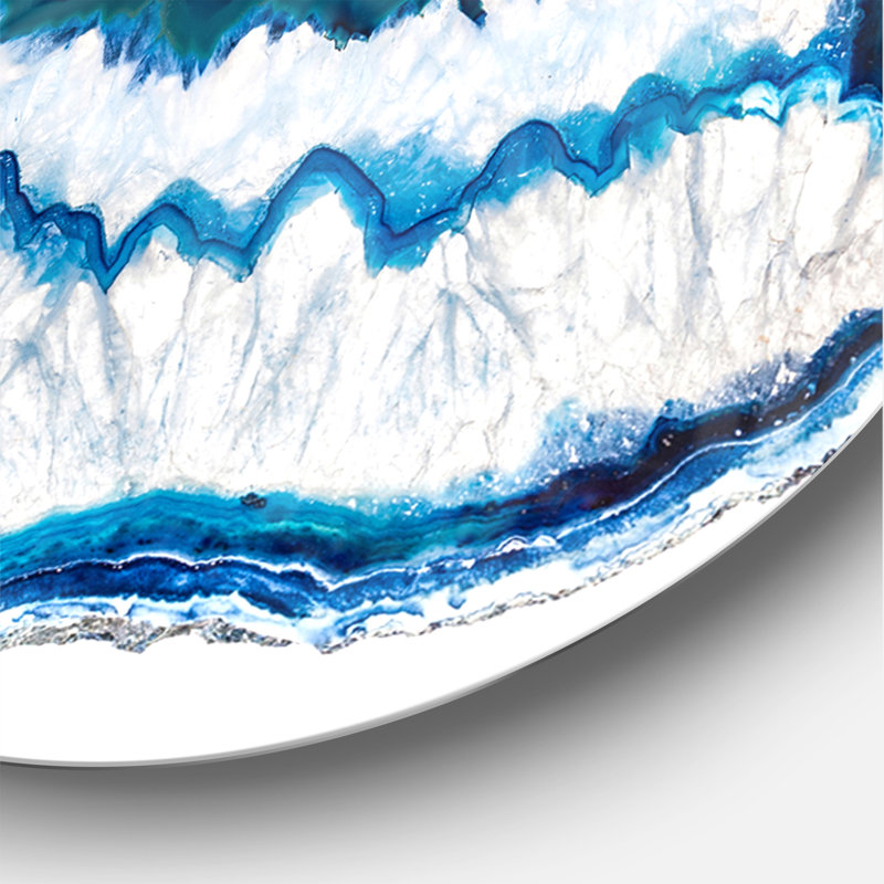 Horloge murale moderne en cristal Blue Agate, Grand