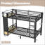 Lit superposé en métal simple TG sur simple TG avec tablettes de rangement, tiroirs et panneau perforé pour adolescents, maximisant l'espace et l'organisation