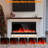 60" Electric Fireplace With Mantel, 15 Flame Effects Tv Stand