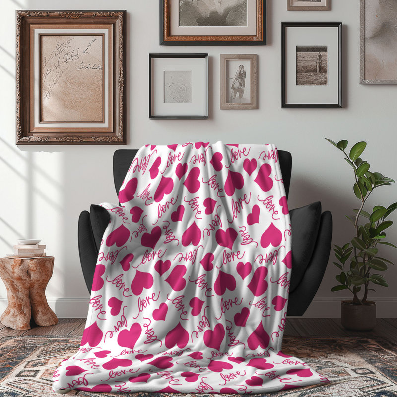 Heartfelt Pink - 1 pièce Sherpa Premium, Grand lit