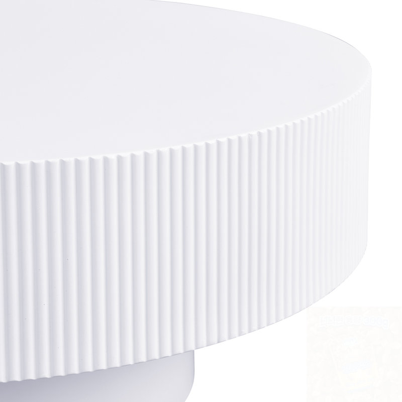 Table basse ronde avec base robuste, Blanc