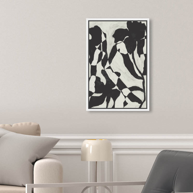 Floral Contrast Print by Oliver Gal, 31"H x 21"W, White Floater Frame