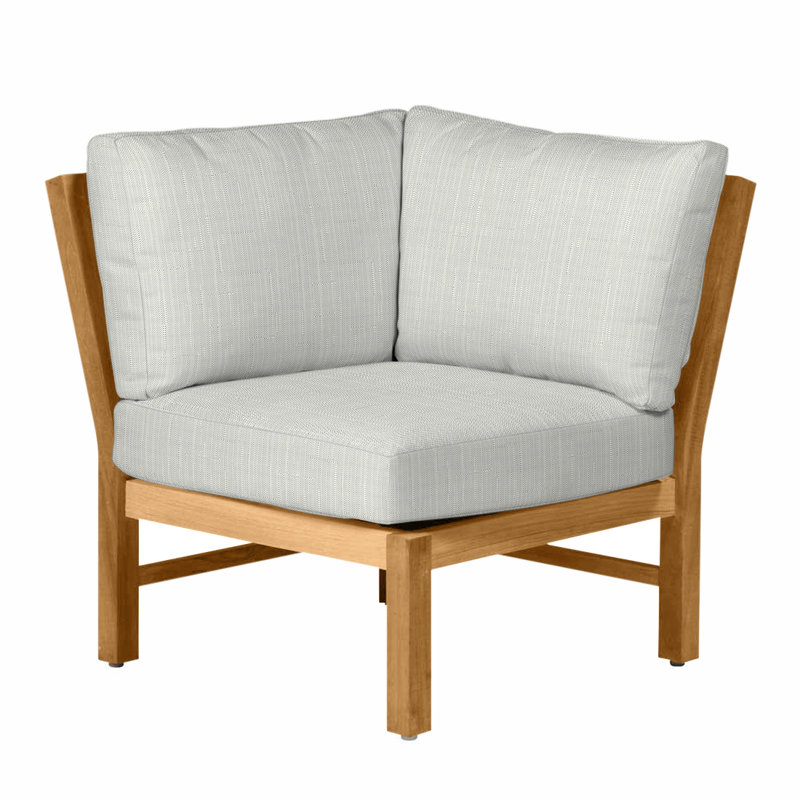 Fauteuil modulaire d'extérieur Club Teak, Pas de soudure, Argent Vérone, Teck naturel