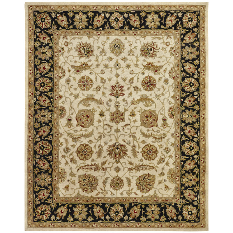 Hand Tufted Wool Oriental Area Rug in Brown/Beige, Rectangle 8' x 10'
