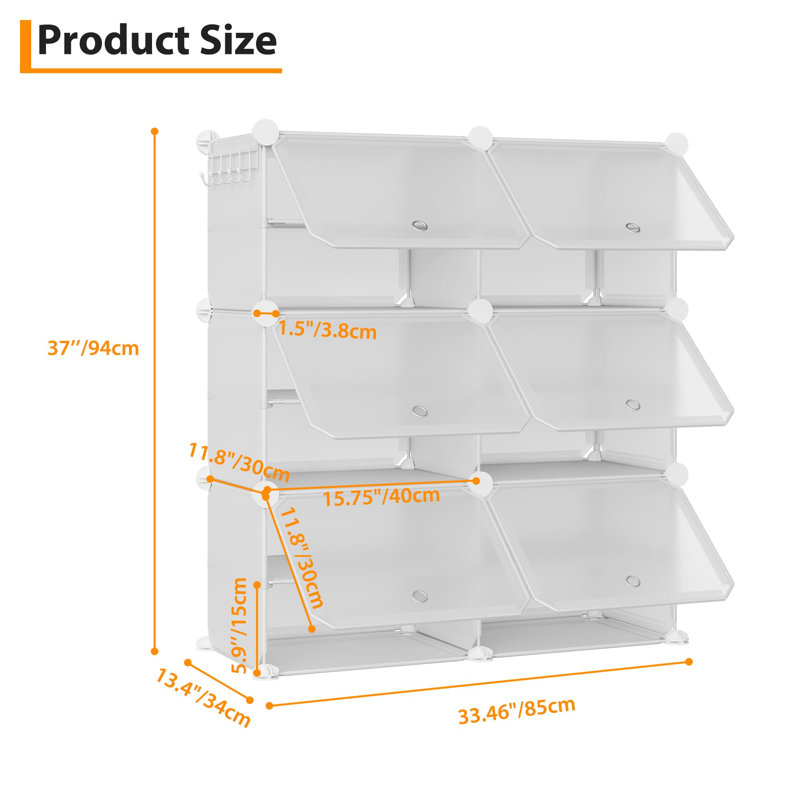 24 Pair Shoe Storage Cabinet, White