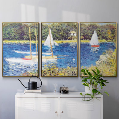 " The Seine at Argenteuil, 1874 " 3 Piece Art Print