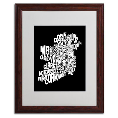 « ireland text map 5 » par michael thompsett, art textuel encadré