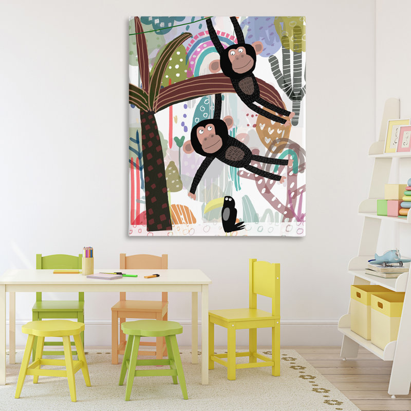 Exotic Monkey & Toucan Canvas, design by Carla Daly