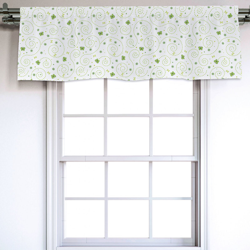 Sateen Floral Ruffled Window Valance