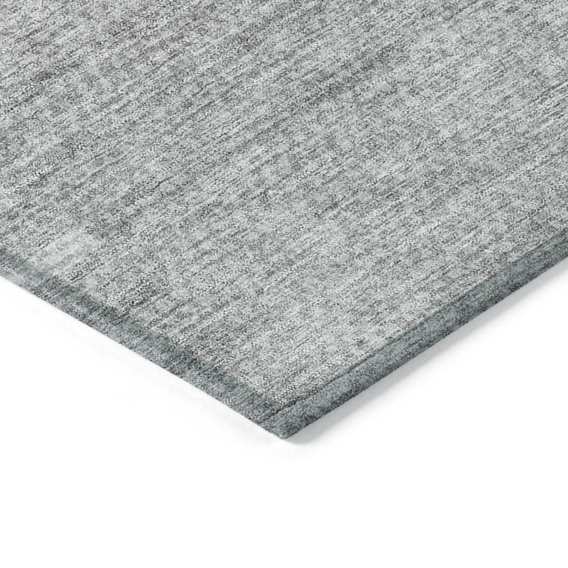 Tapis extérieur lavable rayé gris argenté et ivoire 9 pi x 12 pi