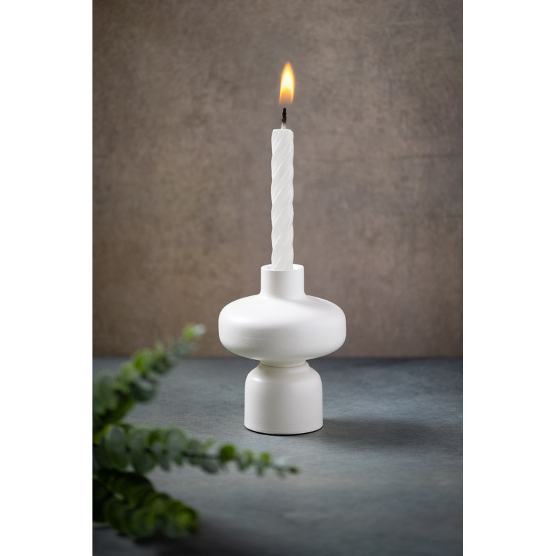 Iron Candle Holder Small White
