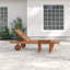 Chaise longue inclinable en teck avec table Brighton