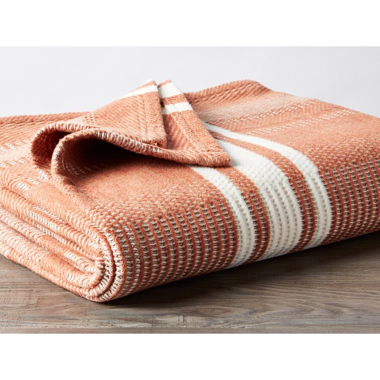 Orange Stripes Woven Throw Blanket