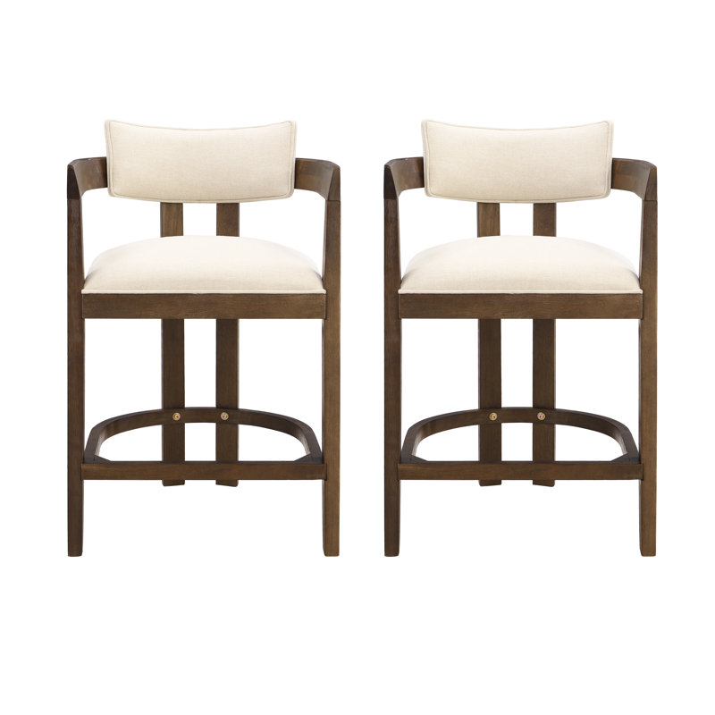 Evesham 26" Wood Upholstered Barstools Set of 2 | Wayfair