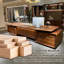 Bureau de direction 86,61 po luxueux et haut de gamme en bois de cire blanc brun-1236143308
