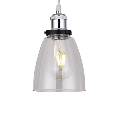 16cm H x 14cm W Glass Bowl Pendant Shade ( Screw On )