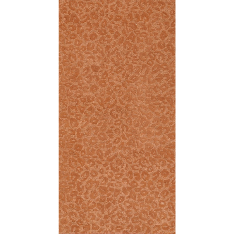 Leopardess Burnt Orange Hand-Tufted Responsible Wool Rug, Runner 2'6" x 5'