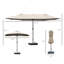 Parasol de patio rectangulaire extérieur en acier 15 'avec base, protection solaire et manivelle Easy-276240102