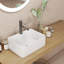 16"W x 12"D x 5"H White Rectangular Vessel Bathroom Vanity Sink with Faucet Hole