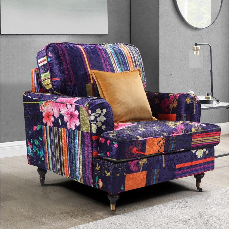 Derry Upholstered Armchair, Purple Midnight