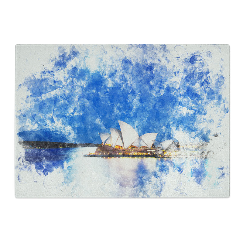 Tempered Glass Sydney Opera House Chopping Board, 28.5 cm x 39 cm