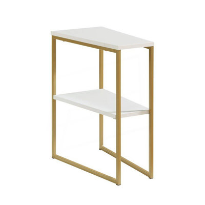 Wedge Shape Chairside Table, End Table, Side Table