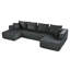 Canapé modulaire de 132,1 pouces, canapé en velours côtelé en forme de U avec méridienne double, canapé nuage surdimensionné pour salon, appartement, gris-1245072353