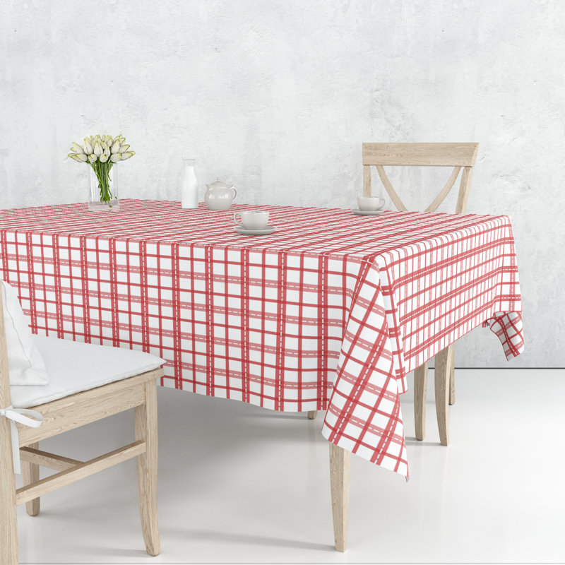 Colgin Plain 100% Cotton Christmas Tablecloth, Red, 84" L