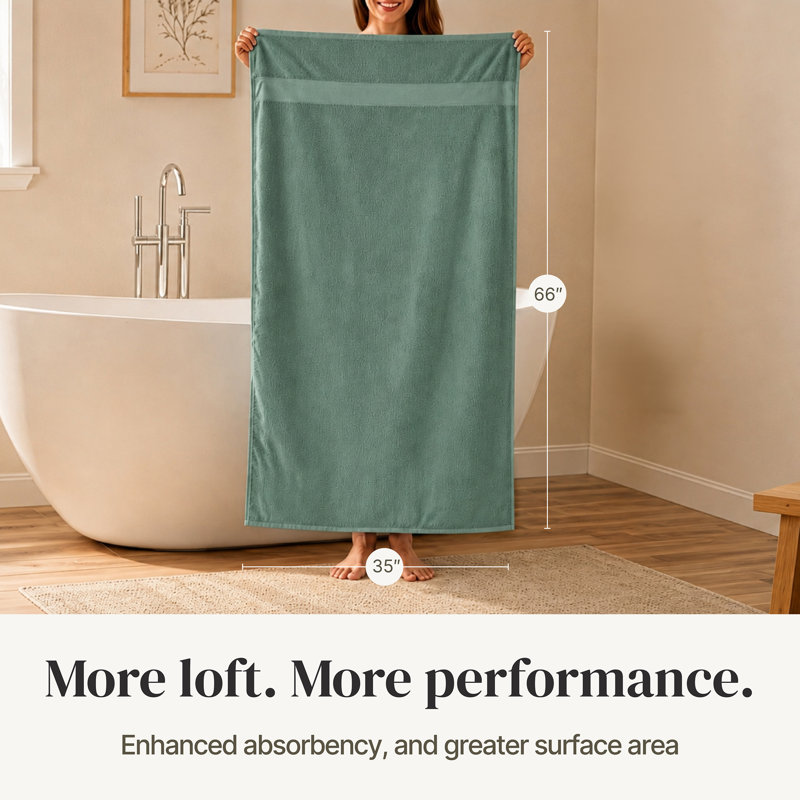 Modern Threads 4-Pack SpunLoft™ Bath Sheet Set, Eucalyptus