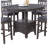 Dining Table Round Counter Height Dining Table W Shelve 1Pc Table Only Built In Leaf Solid Wood
