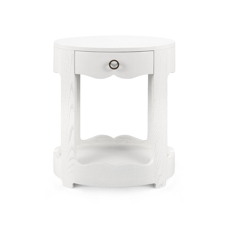 Scarlett 1-Drawer End Table, Glazed Whisper White
