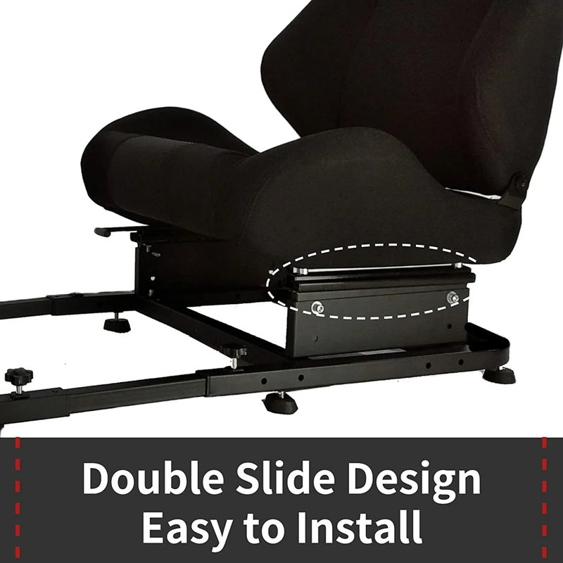Anman Racing Bucket Seat With Double Locking Slides Adjustable Angle fit Racing Wheel Stand, No Stand