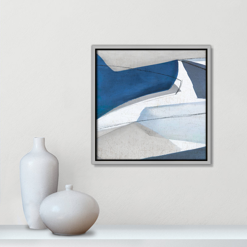«Dynamic Drifts II» par Emma Peal, Encadrement argenté, Pas de tapis, H 13,5 po x l 13,5 po x P 2 po
