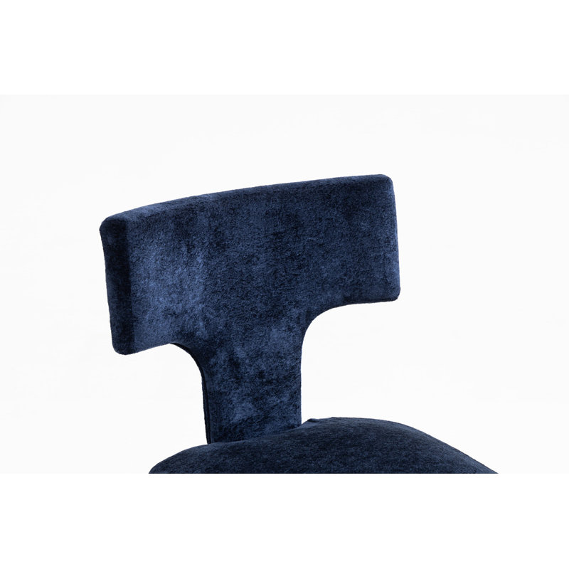 Ensemble de 3 chaises de salle à manger de style Mid-Century moderne avec siège rembourré, Bleu