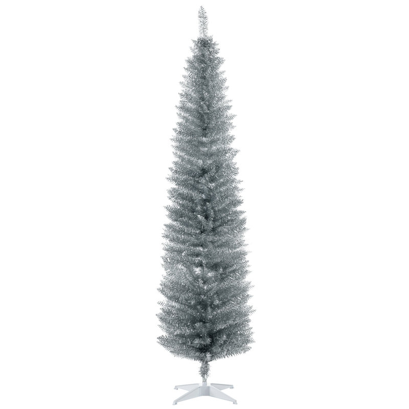 ? Décoration de Noël? Arbre de Noël artificiel, arbre de Noël mince avec 499 extrémités de branches réalistes et support en plastique