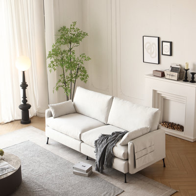 3 nuages avec coussins épaissis et décoration d'accoudoirs, l 80 po pour le bureau de la chambre à coucher, pochette blanche,