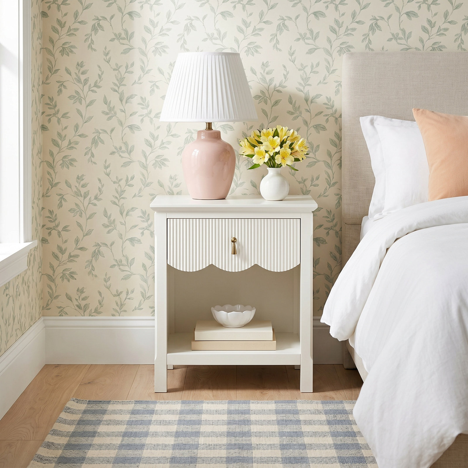 Sofia 1 - Drawer Nightstand, Set of 2, Cream