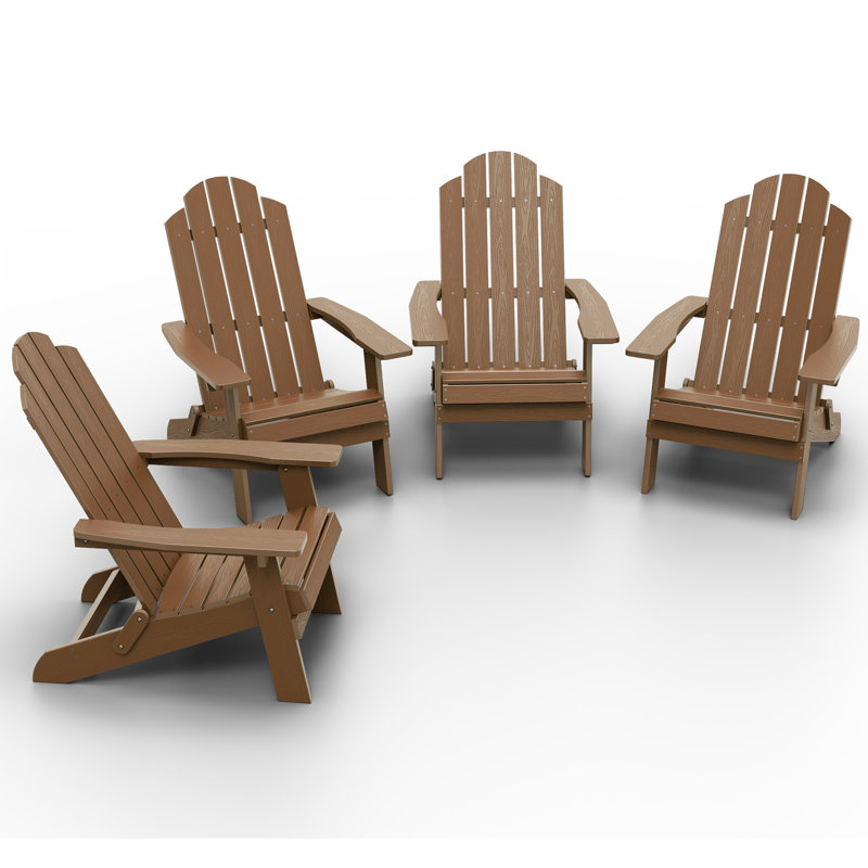 Foldable Outdoor Adirondack Chair, Brown