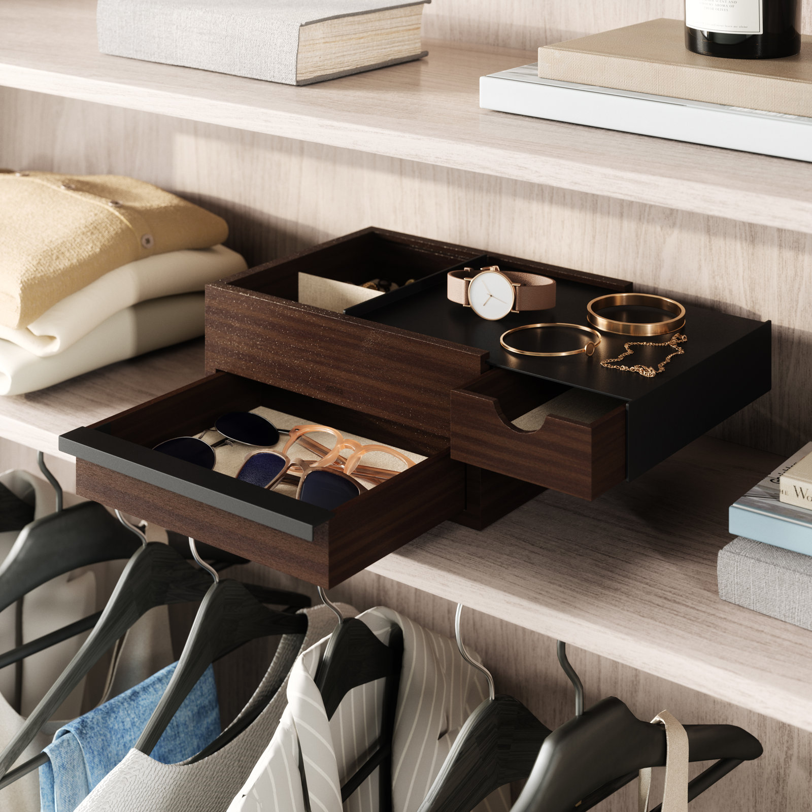 Jewelry Box, Walnut/Black