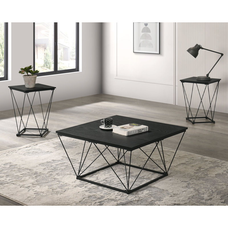 Ensemble de tables basses 3 pièces Adou, Noir