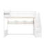 Lit mezzanine avec tablettes ouvertes et garde-robe-132241124