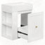 Meuble-lavabo moderne avec tiroir en céramique et tablette latérale-1484202