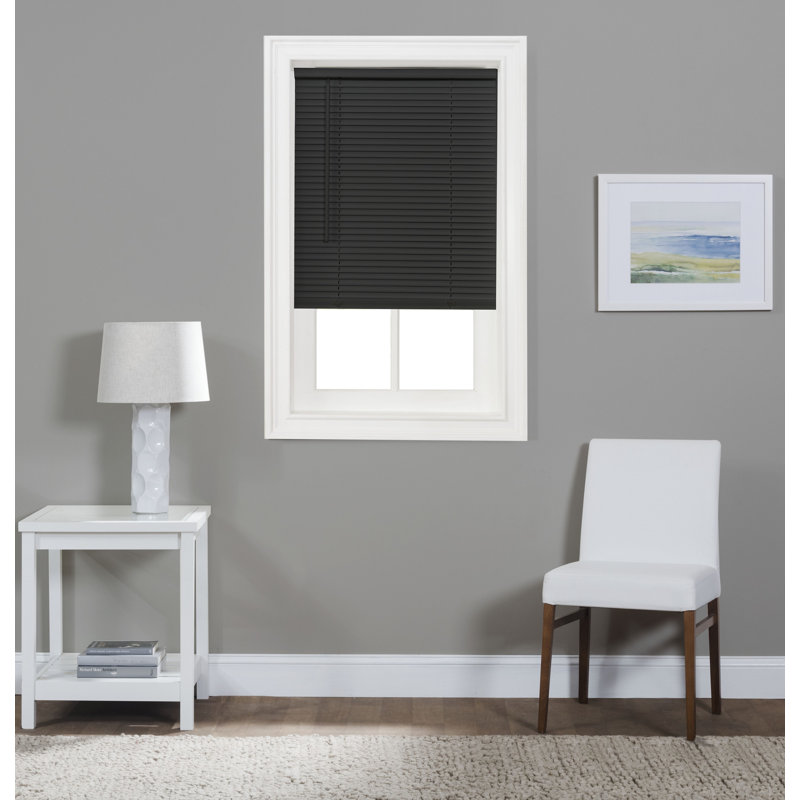 Semi Sheer Horizontal/Venetian Blind, Black, 26"W x 64"L