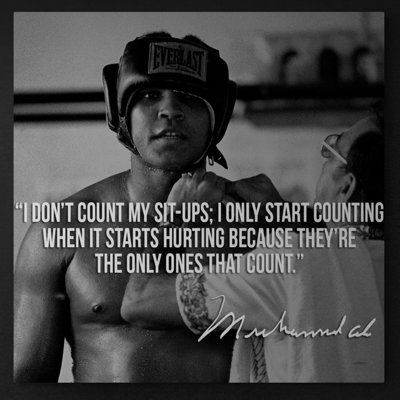 Muhammad Ali's Inspirational Quote Don't Count Sit-ups - Wrapped Canvas Print