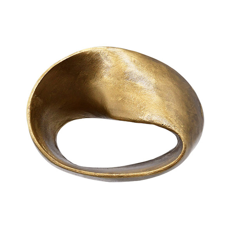 Textured Brass Abstract Metal Sculpture, 6.75" H x 8.5" W