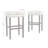 Backless Ivory Leather Counter Stool (Set Of 2)
