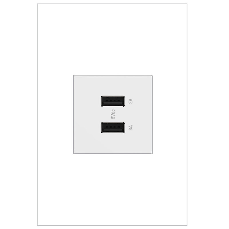 Adorne Ultra-fast Usb Type A/A Outlet, White