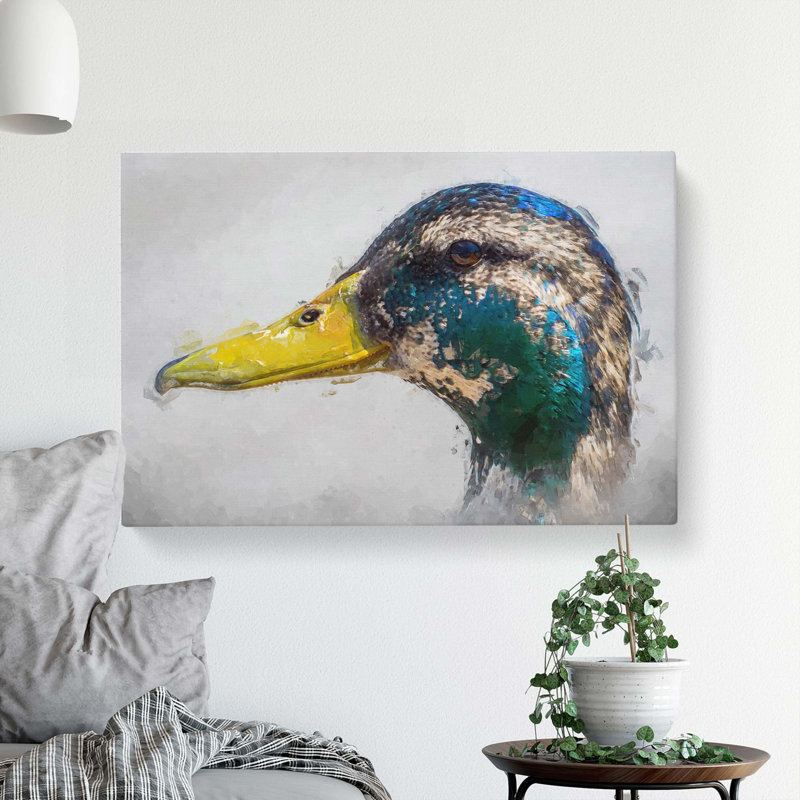 Mallard Duck Moulting In Abstract - Wrapped Canvas, 35cm H x 50cm W x 3cm D