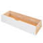 Lit plateforme blanc avec tablettes coulissantes, 2 tiroirs, lit gigogne simple, bois robuste, pas de sommier tapissier, rangement à ressorts pleine grandeur, finition