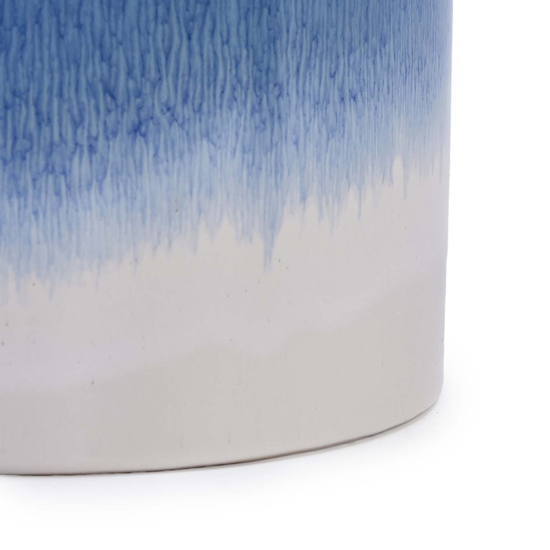 High-quality ceramic flower pots, White/Blue